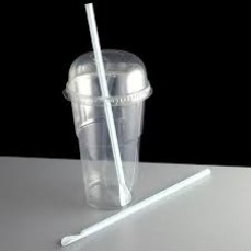 Plastic Spoon Straws (Clear) x25